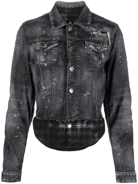 DSQUARED2 distressed-effect denim jacket Black S75AM0975S30357