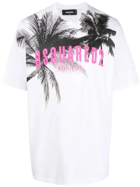 DSQUARED2 graphic-print logo T-shirt White S74GD1098S23009