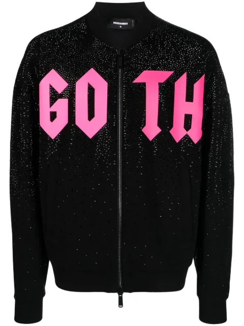 DSQUARED2 crystal-embellished cotton jacket Black S74HG0137S23326
