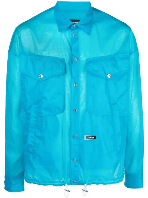DSQUARED2 logo-patch shirt jacket Blue S74DM0693S60571