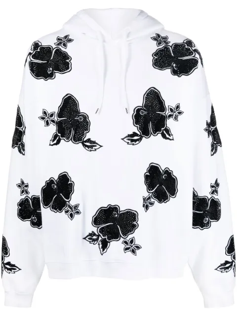 DSQUARED2 floral-print hoodie White S74GU0689S25516