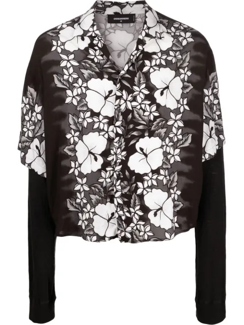 DSQUARED2 floral-print layered shirt Black S74DM0677S76641