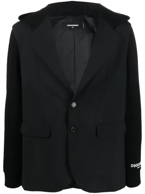 DSQUARED2 single-breasted hooded blazer Black S74BN1157S40320