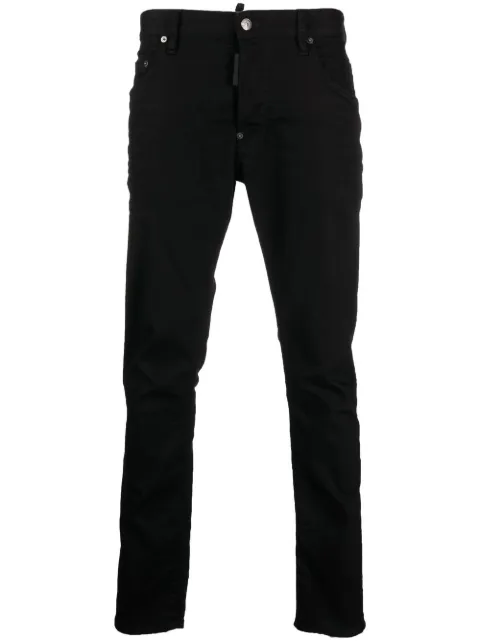 DSQUARED2 logo-patch slim-cut jeans Black S74LB1282S30730