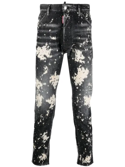 DSQUARED2 paint splatter-print denim jeans Black S74LB1235S30357