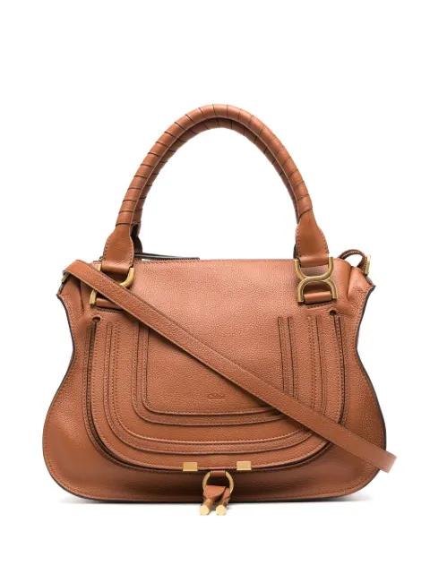 Chloé Marcie grained-leather tote bag Brown CHC22AS660I31