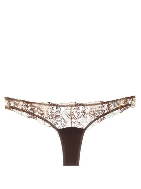 IHUOMA Divine Feminine embroidery briefs Brown DIVINEFEMININEEMBROIDERYCLASSICBRIEF