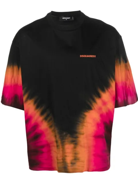 DSQUARED2 tie-dye logo-print T-shirt Black S74GD1114S22427