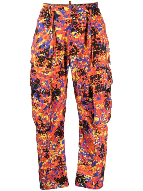 DSQUARED2 abstract-print cargo trousers Yellow S74KB0787S76514