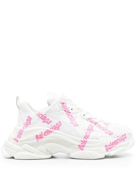 Balenciaga Triple S logo-print sneakers White 524039W2FAB