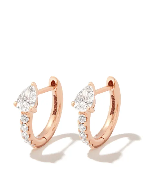 Anita Ko 18kt rose gold Bobbi diamond hoop earrings Pink AKEBOBHPRG