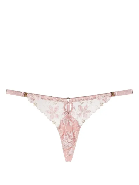 Bordelle Vita floral-embroidered thong Pink VitaRoseThong