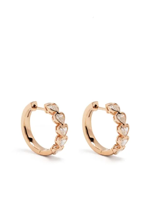 Anita Ko 18kt rose gold bezel heart diamond earrings Gold AKEMBHHRG