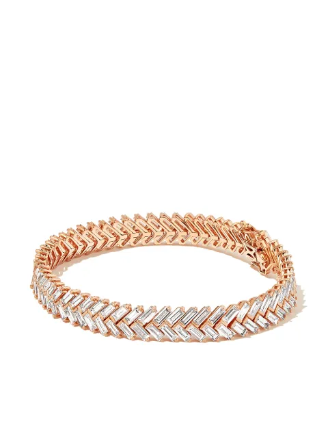 Anita Ko 18kt rose gold Zipper diamond tennis bracelet Pink AKZIPTBRG