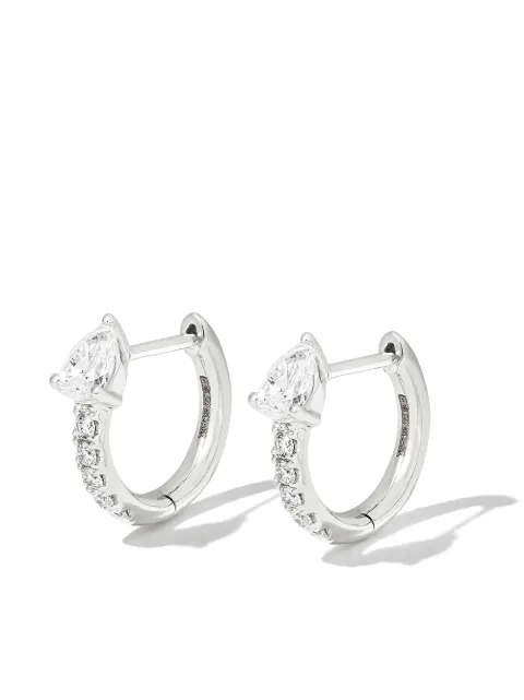Anita Ko 18kt white gold Bobbi diamond hoop earrings Silver AKEBOBHPWG