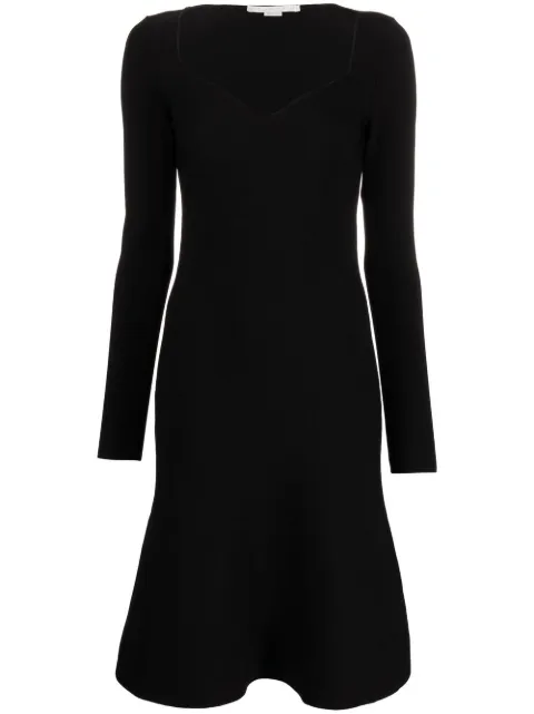 Stella McCartney sweetheart-neck flared dress Black 6K0233S2076