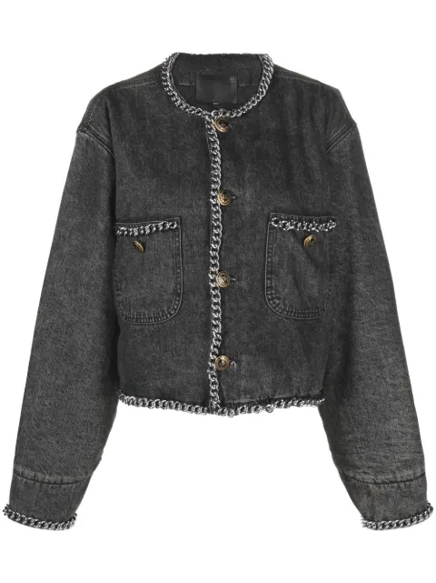 R13 chain-embellished denim jacket Grey R13WD063D088BACC
