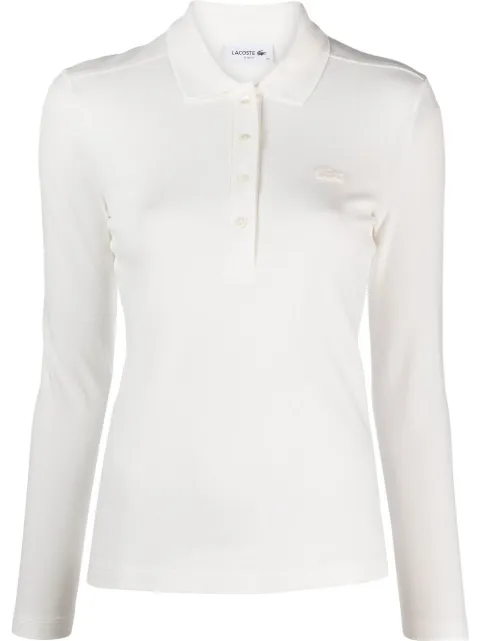 Lacoste piqué cotton polo top White PF5464