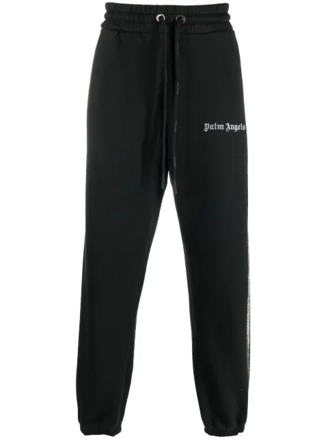Palm Angels logo-print cotton track pants Black PMCH011F22FLE0051072