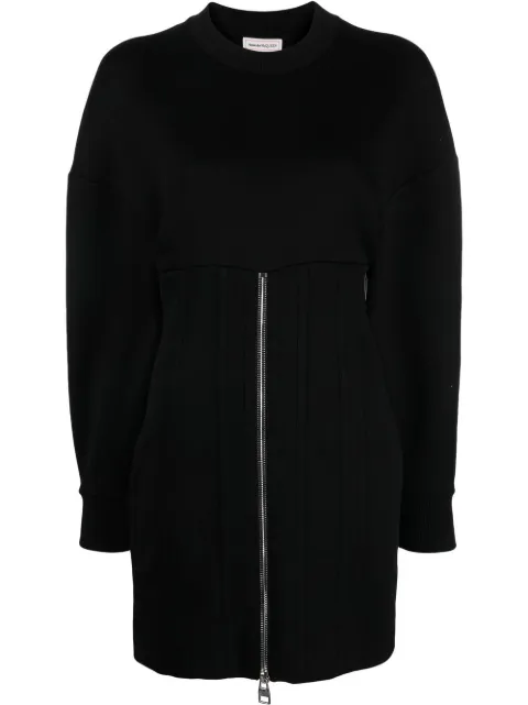 Alexander McQueen zip-detail mini dress Black 718462QLAA8