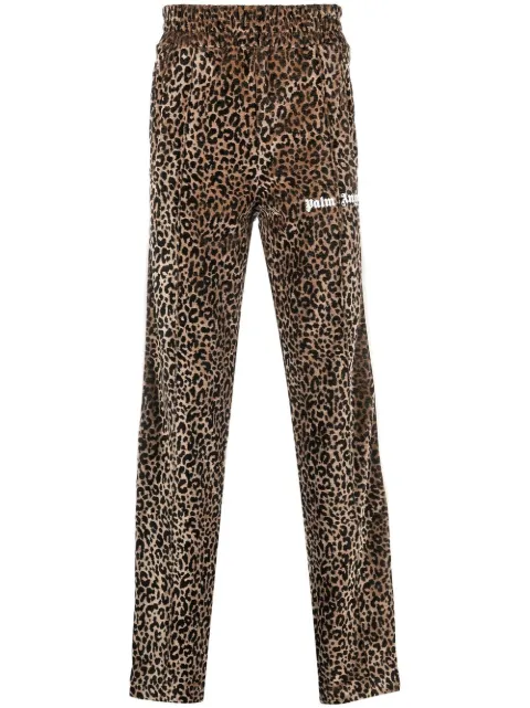 Palm Angels leopard-print track pants Brown PMCJ001F22FAB0107601