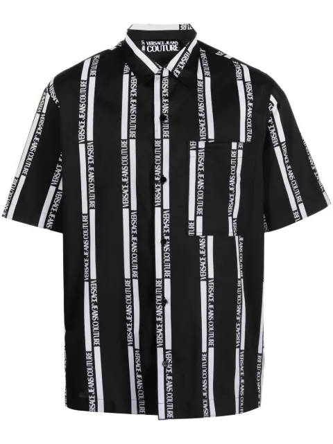 Versace Jeans Couture logo-print short-sleeved shirt Black 73GAL2B9N0131