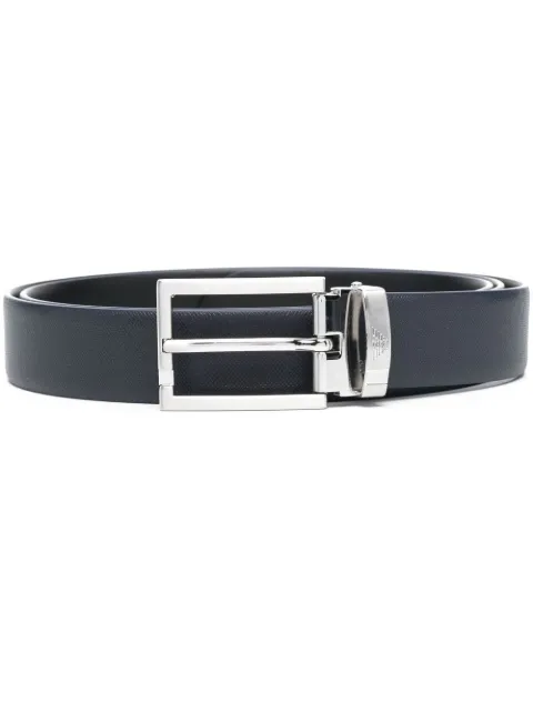 Emporio Armani logo-buckle leather belt Blue Y4S498YLP4E81285