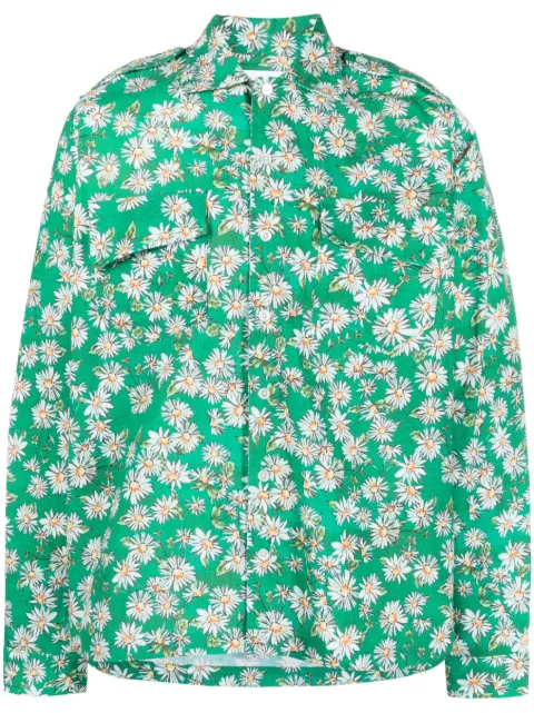 RHUDE daisy-print long-sleeved shirt Green RHSS23SR62012169