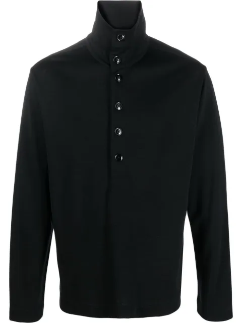 LEMAIRE buttoned-up high-neck sweater Black JE314LJ091BK999
