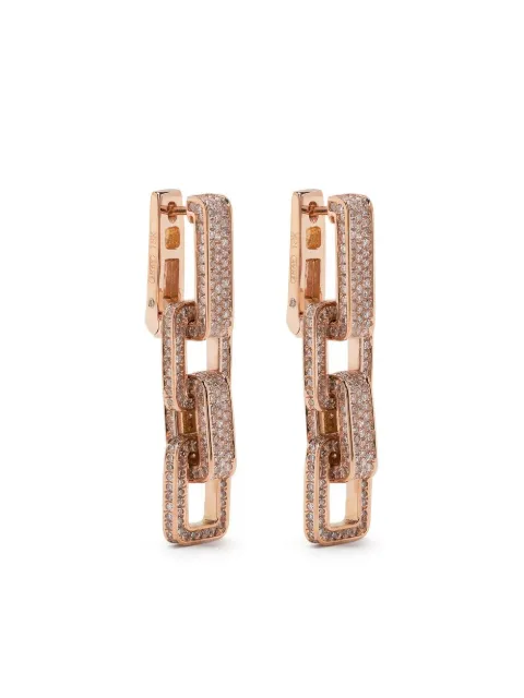 SHAY 18K rose gold triple deco diamond earrings Silver SE314RGDIA