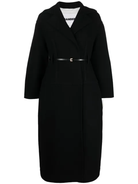 Jil Sander belted wool coat Black J04AA0004J40020