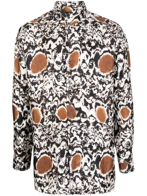 Edward Crutchley abstract-pattern long-sleeve shirt White W22SHT002N
