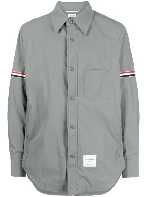 Thom Browne RWB armband piqué shirt jacket Grey MJO067A04391