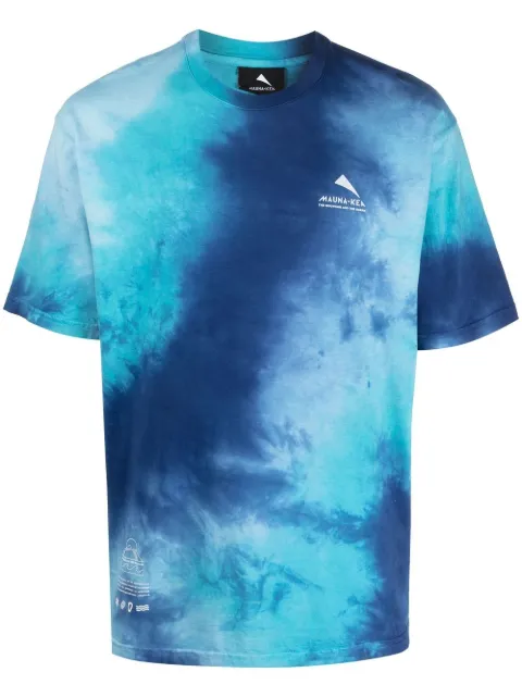 Mauna Kea tie-dye print logo T-shirt Blue MKS100