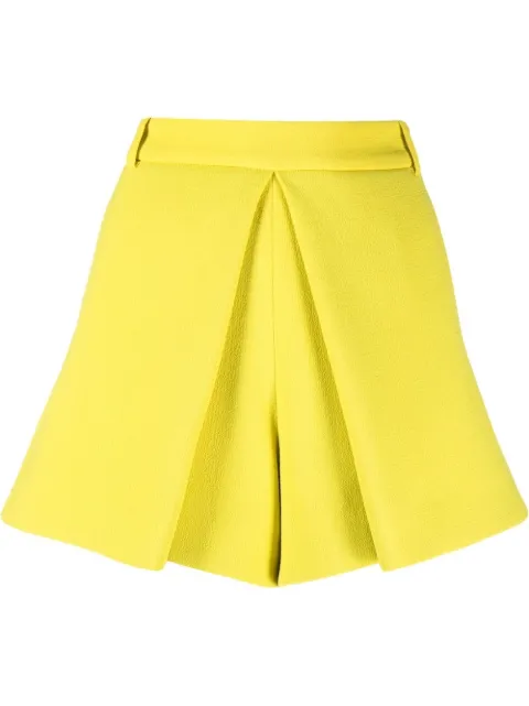 Alexandre Vauthier pleat-detail tailored shorts Yellow 223SK1700