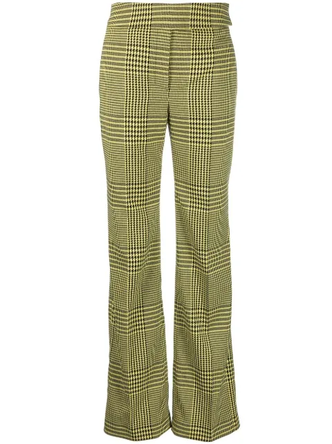 Alexandre Vauthier houndstooth-print flared trousers Green 223PA1655