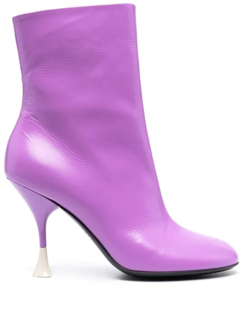 3juin 100mm leather ankle boots Purple 323W7006R