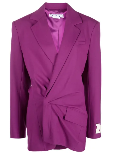 Off-White wrap-style blazer dress Purple OWDB411F22FAB0013200