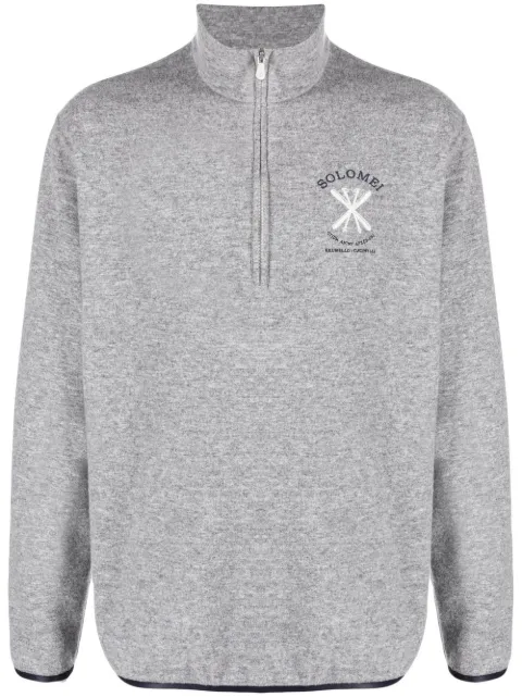 Brunello Cucinelli embroidered roll-neck sweatshirt Grey MM818KT60C8469