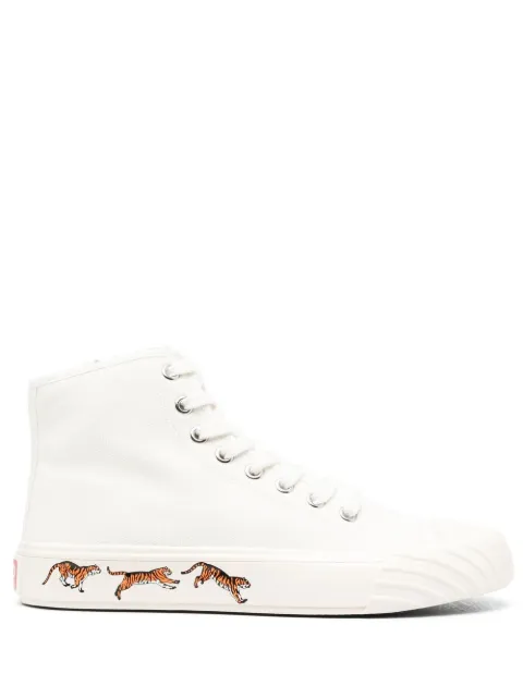 Kenzo tiger-print lace-up sneakers White FC62SN020F50