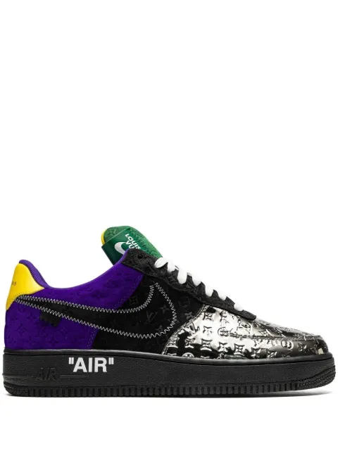Nike x Virgil Abloh x Louis Vuitton Air Force 1 Low "Purple Dusk/Metallic Silver" sneakers Black 1A9VCC