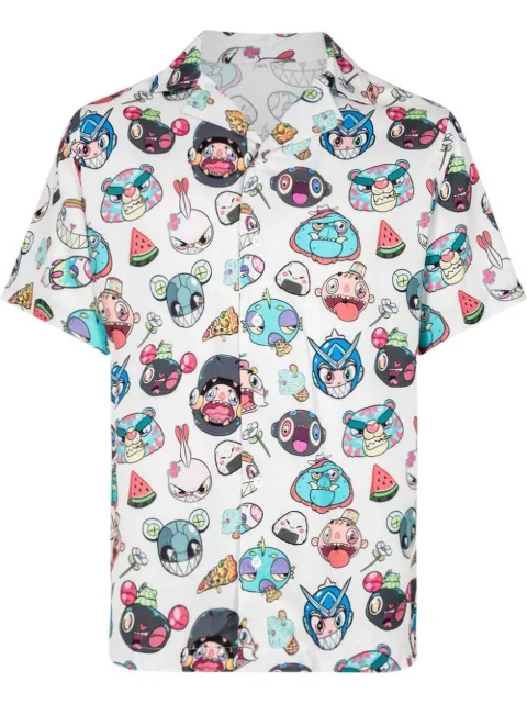 KARAFURU button-up short-sleeve shirt White KF014