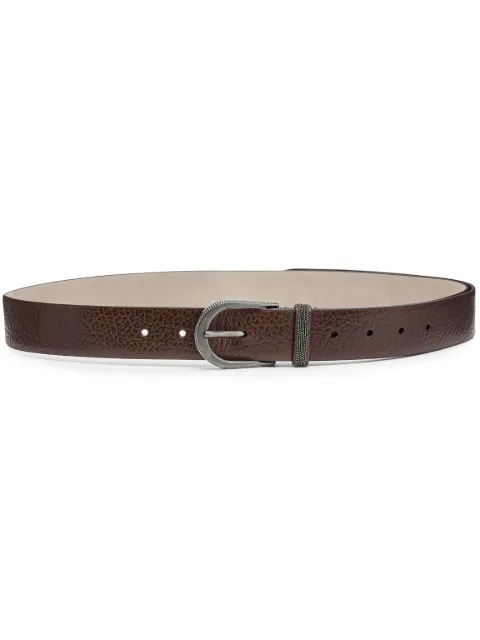 Brunello Cucinelli grained leather belt Brown M0JUMC31GC7891