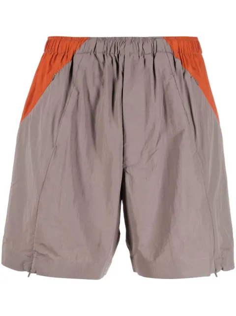 Y-3 colour-block track shorts Neutrals HT4469