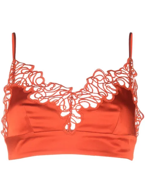 Stella McCartney lace-trim triangle bra top Orange 6T00343AU309