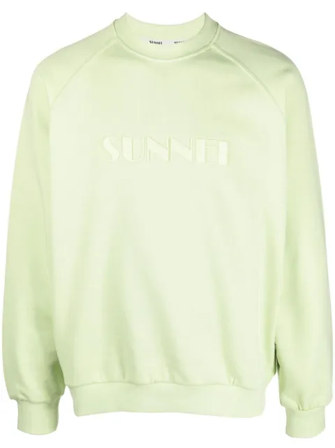 Sunnei embroidered-logo detail sweatshirt Green XJER027COT029