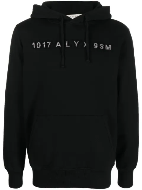 1017 ALYX 9SM studded-logo detail hoodie Black AAUSW0154FA01