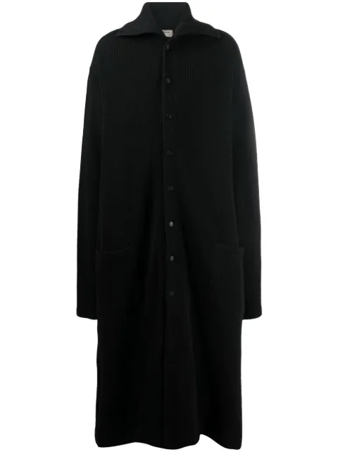 Yohji Yamamoto fine-knit ankle-length coat Black HVT22174