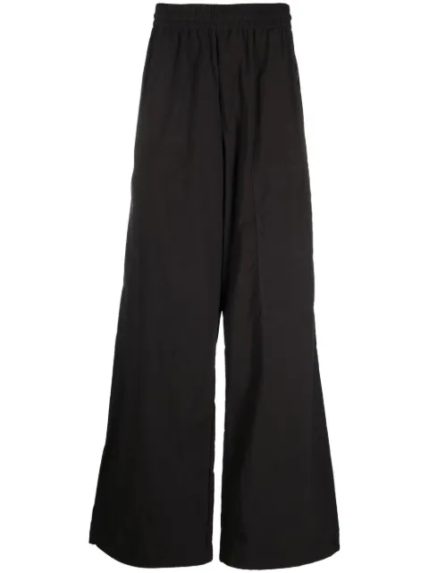 Off-White logo patch wide-leg trousers Black OMCA238F22FAB0021000