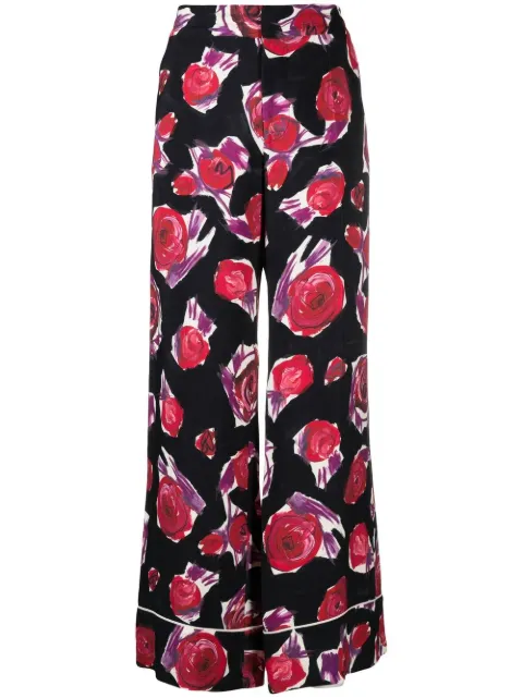 Marni floral-print wide-leg trousers Black PAMA0343I0UTV908